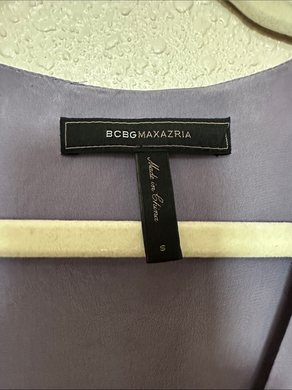 BCBGMAXAZRIA Drew 100% Silk Roll-Tab Blouse - Frosted Plum - Size S - Picture 2 of 6